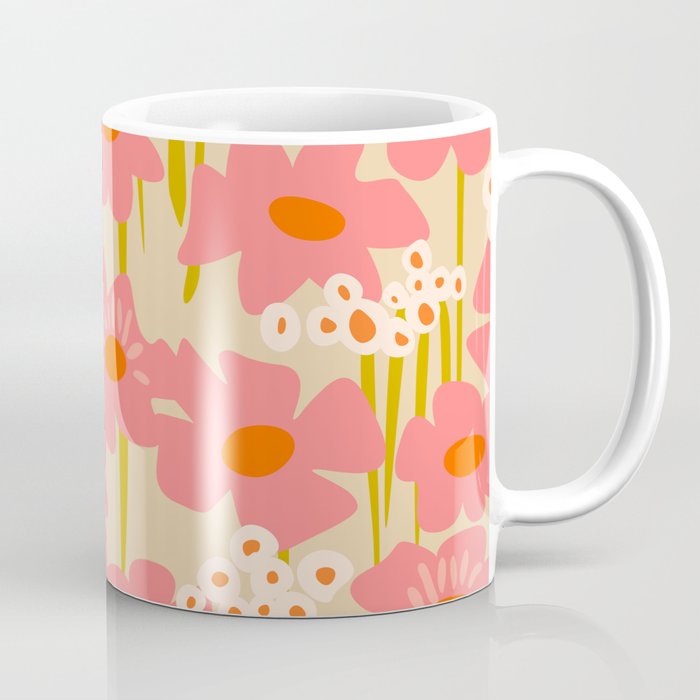 Relax in your summer meadow - floral shapes pattern Coffee Mug Gallery Image 1