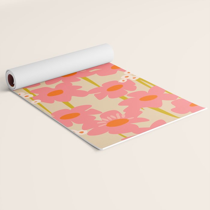 Relax in your summer meadow - floral shapes pattern Yoga Mat Gallery Image 2