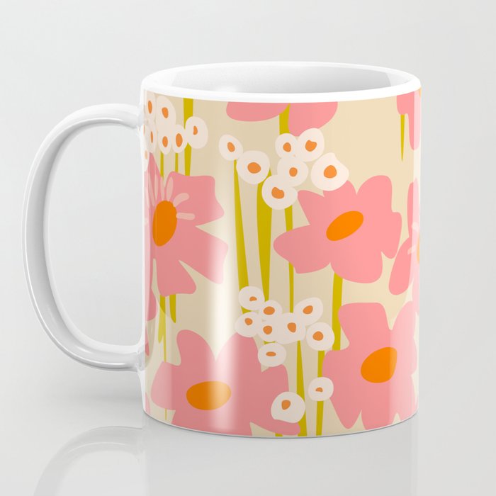 Relax in your summer meadow - floral shapes pattern Coffee Mug Gallery Image 3