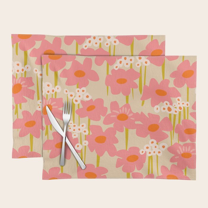 Relax in your summer meadow - floral shapes pattern Placemat Gallery Image 1