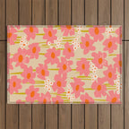 Relax in your summer meadow - floral shapes pattern Outdoor Rug Gallery Image 1