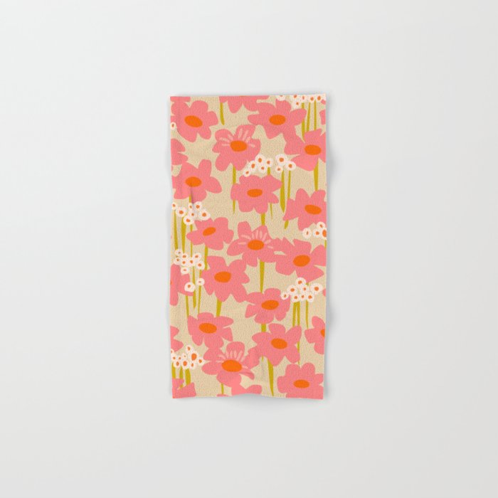 Relax in your summer meadow - floral shapes pattern Bath Towel Gallery Image 1