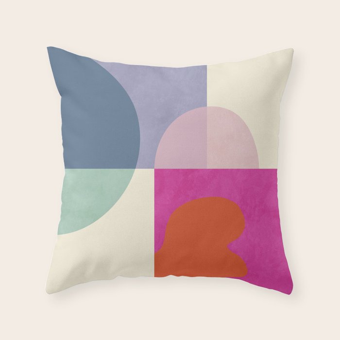 mid century modern shapes Throw Pillow Gallery Image 6