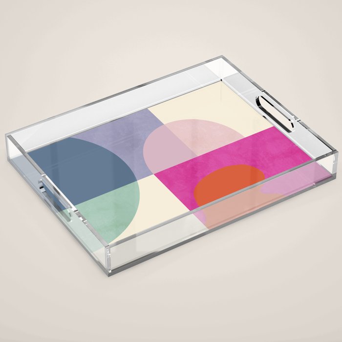 mid century modern shapes Acrylic Tray Gallery Image 1