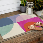 mid century modern shapes Outdoor Rug Gallery Image 2