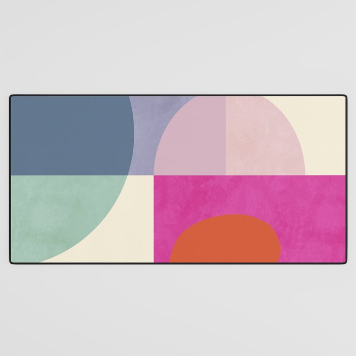 mid century modern shapes Desk Mat Gallery Image 3