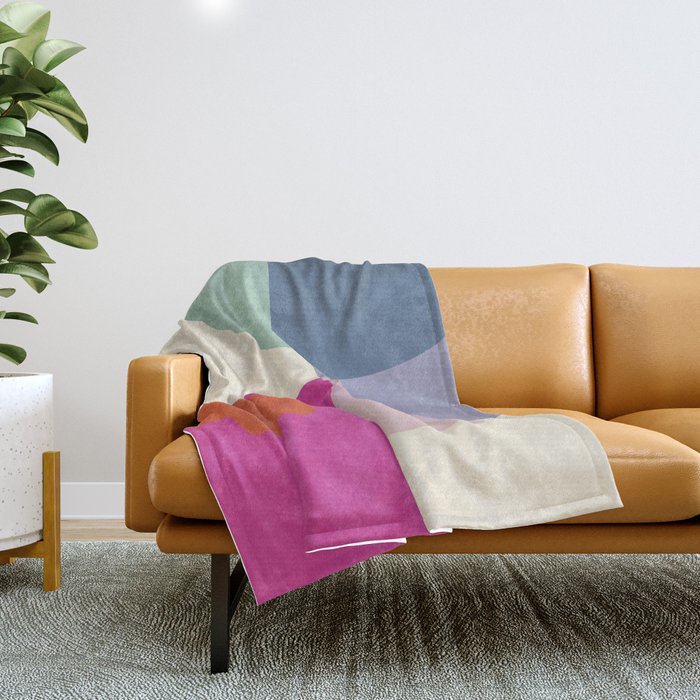 mid century modern shapes Throw Blanket Gallery Image 1