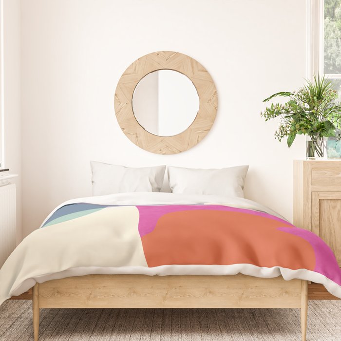 mid century modern shapes Duvet Cover Gallery Image 3