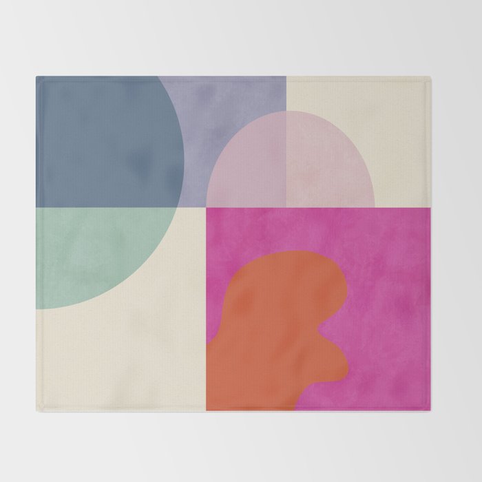 mid century modern shapes Throw Blanket Gallery Image 2