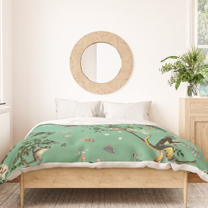 Monkey World Green Duvet Cover Gallery Image 3