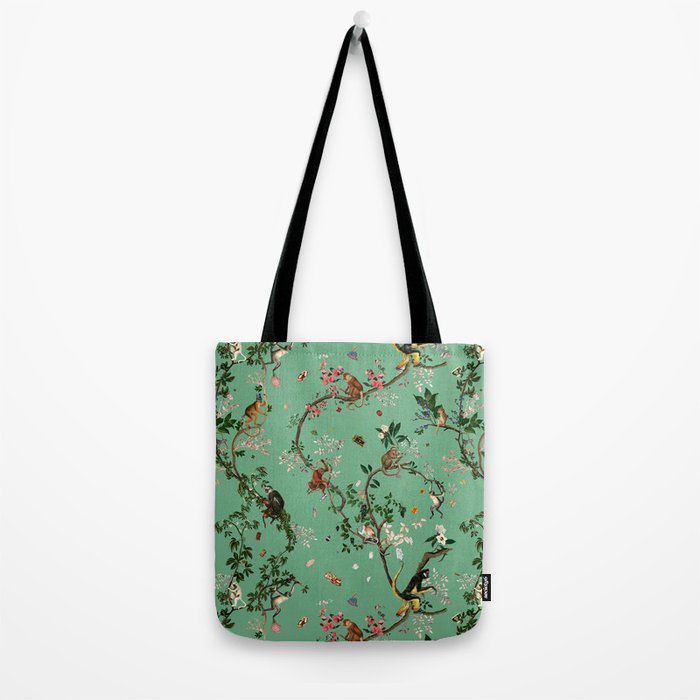 Monkey World Green Tote Bag Gallery Image 2