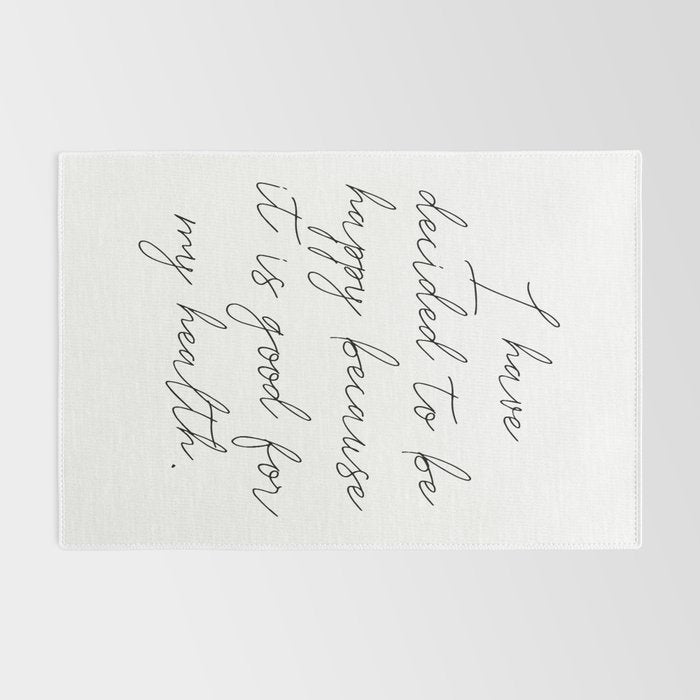 Happy Quote (Voltaire) Rug Gallery Image 2