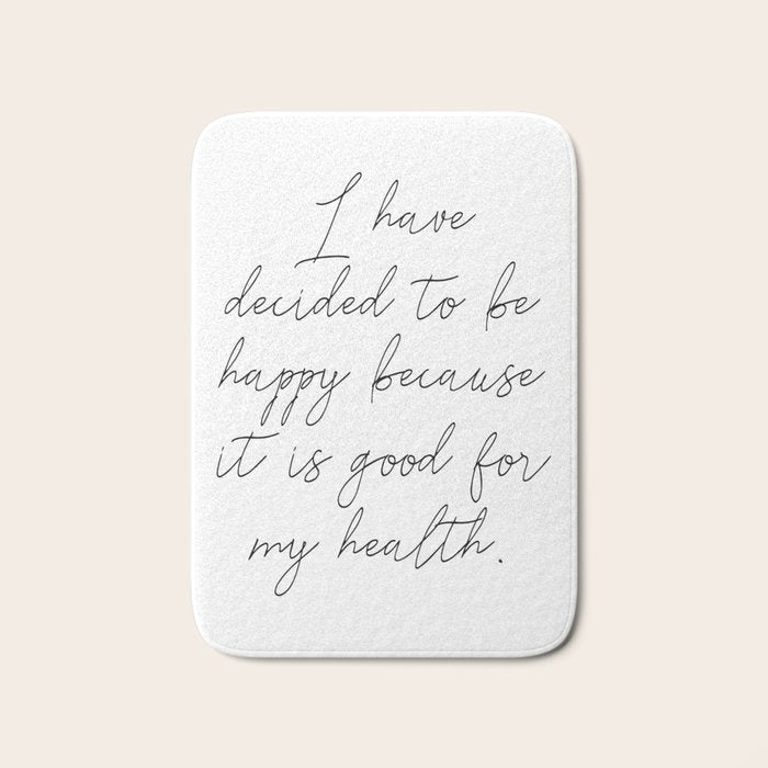 Happy Quote (Voltaire) Bath Mat Gallery Image 1