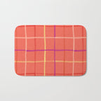 Abstract Tennis Net Pattern in Rosey Red Bath Mat Gallery Image 1