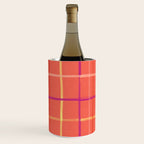 Abstract Tennis Net Pattern in Rosey Red Wine Chiller Gallery Image 1