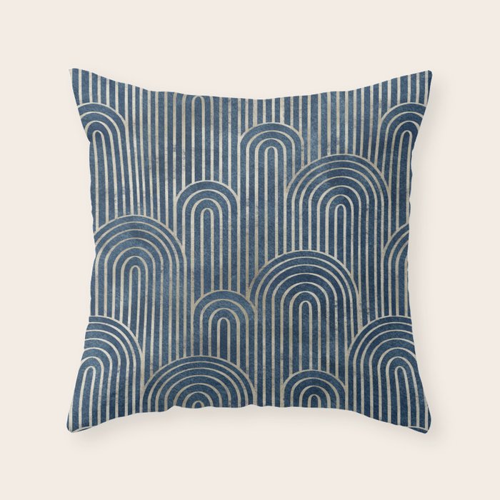 Art Deco Striped Arches Throw Pillow Gallery Image 1
