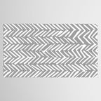 Abstract Herringbone Pattern, Rustic, Gray and White Tablecloth Gallery Image 2