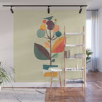 Potted plant with a bird Wall Mural Gallery Image 1