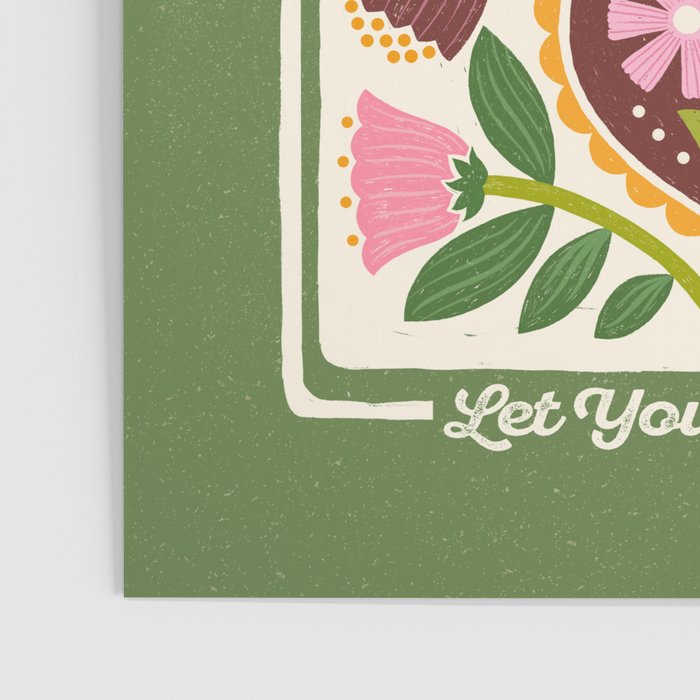 Let your Love Bloom Floral Folk Art Poster Gallery Image 3