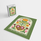 Let your Love Bloom Floral Folk Art Jigsaw Puzzle Gallery Image 2