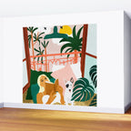 Pet Pals, Animals Lovers Illustration, Travel With Pets Modern Bohemian Painting Wall Mural Gallery Image 2