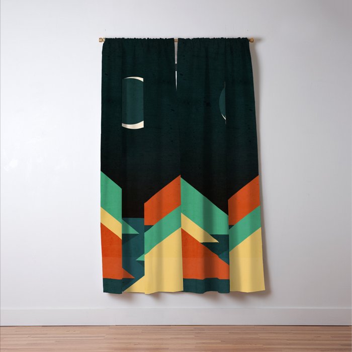 Quiet stream under crescent moon Window Curtain Gallery Image 3