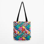 Colorful Memphis Milano Modern Geometric Shapes - 80s 90s retro electroclash pop art Aztec Tote Bag Gallery Image 2