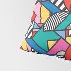 Colorful Memphis Milano Modern Geometric Shapes - 80s 90s retro electroclash pop art Aztec Pillow Sham Gallery Image 4