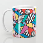 Colorful Memphis Milano Modern Geometric Shapes - 80s 90s retro electroclash pop art Aztec Coffee Mug Gallery Image 3