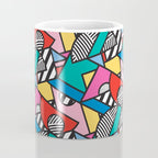 Colorful Memphis Milano Modern Geometric Shapes - 80s 90s retro electroclash pop art Aztec Coffee Mug Gallery Image 4