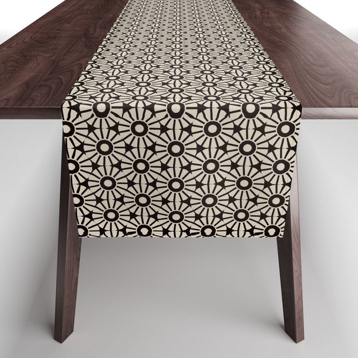 Minimalist Geometric Floral Pattern Table Runner Gallery Image 1