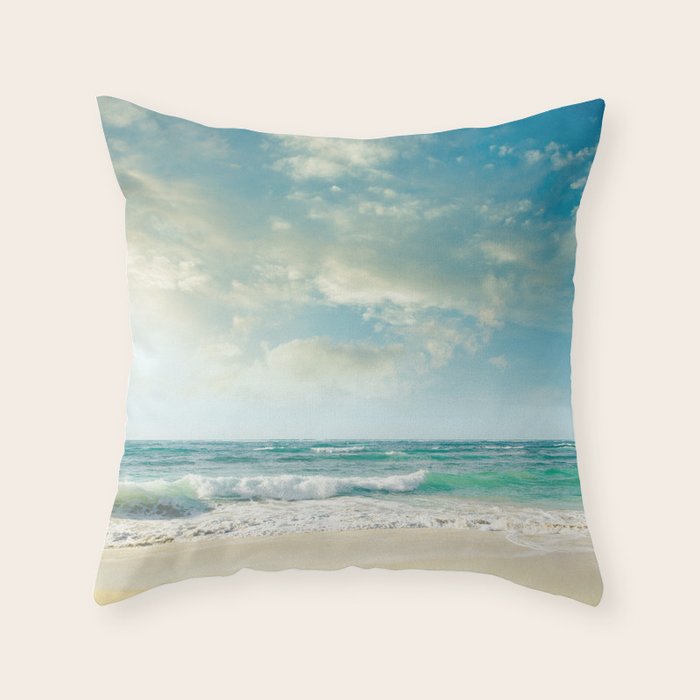 beach love tropical island paradise Throw Pillow Gallery Image 6