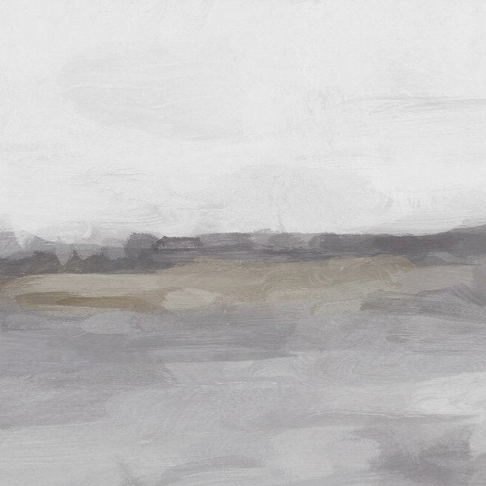 Cloudy Horizon I - Light & Dark Gray with Gold Charcoal Grey Abstract Painting, Modern Wall Art, Coffee Mug Gallery Image 2