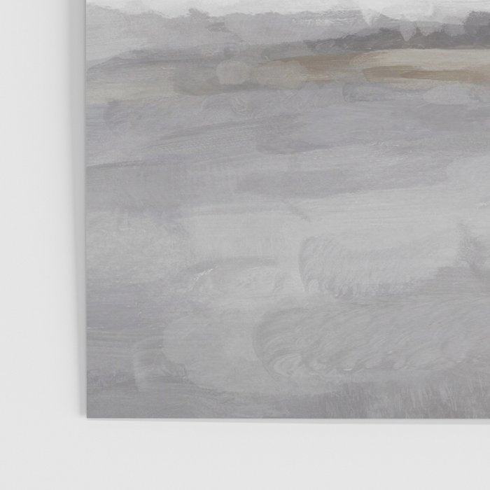 Cloudy Horizon I - Light & Dark Gray with Gold Charcoal Grey Abstract Painting, Modern Wall Art, Poster Gallery Image 3