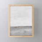 Cloudy Horizon I - Light & Dark Gray with Gold Charcoal Grey Abstract Painting, Modern Wall Art, Mini Art Print Gallery Image 1
