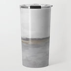 Cloudy Horizon I - Light & Dark Gray with Gold Charcoal Grey Abstract Painting, Modern Wall Art, Travel Mug Gallery Image 1