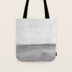 Cloudy Horizon I - Light & Dark Gray with Gold Charcoal Grey Abstract Painting, Modern Wall Art, Tote Bag Gallery Image 1