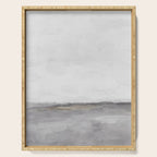 Cloudy Horizon I - Light & Dark Gray with Gold Charcoal Grey Abstract Painting, Modern Wall Art, Serving Tray Gallery Image 1