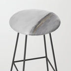 Cloudy Horizon I - Light & Dark Gray with Gold Charcoal Grey Abstract Painting, Modern Wall Art, Stool Gallery Image 2