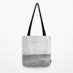 Cloudy Horizon I - Light & Dark Gray with Gold Charcoal Grey Abstract Painting, Modern Wall Art, Tote Bag Gallery Image 2