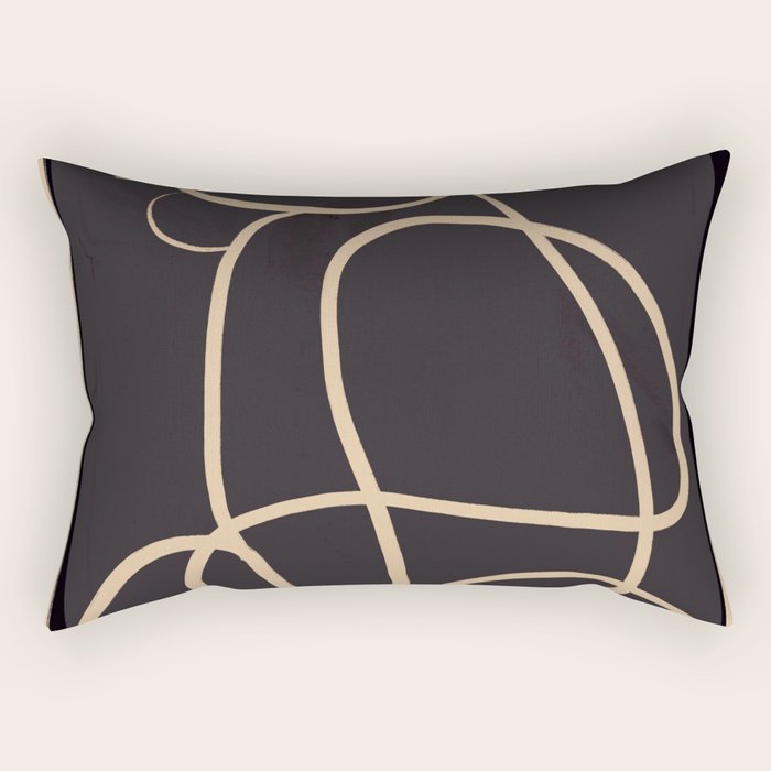 Abstract Line Art Cat Rectangular Pillow Gallery Image 2