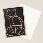 Abstract Line Art Cat Stationery Card Gallery Image 2