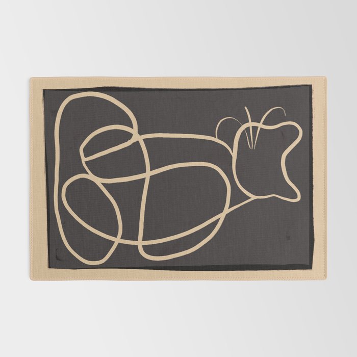 Abstract Line Art Cat Rug Gallery Image 2
