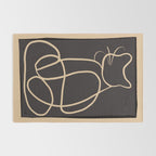 Abstract Line Art Cat Rug Gallery Image 2