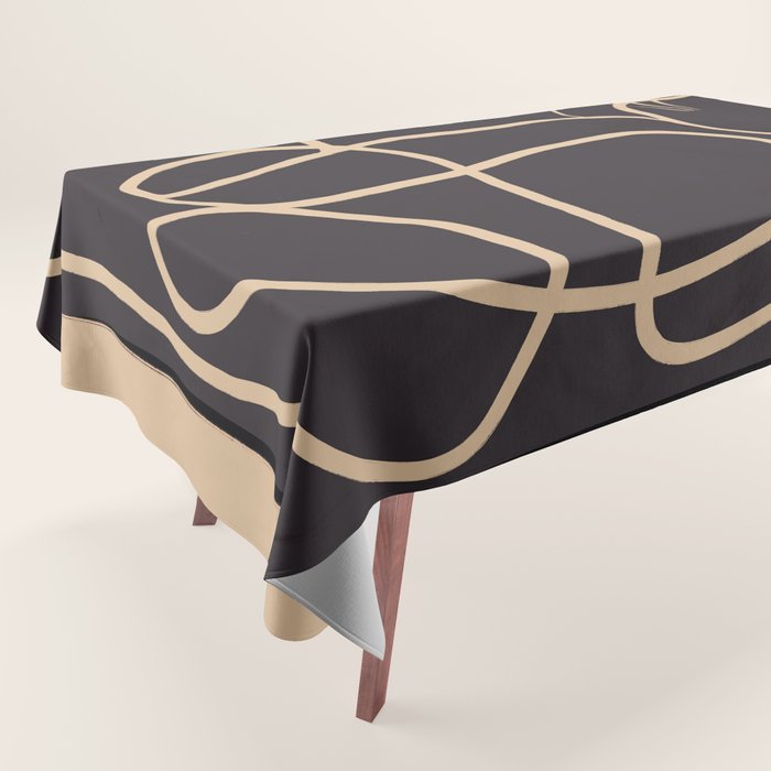 Abstract Line Art Cat Tablecloth Gallery Image 1