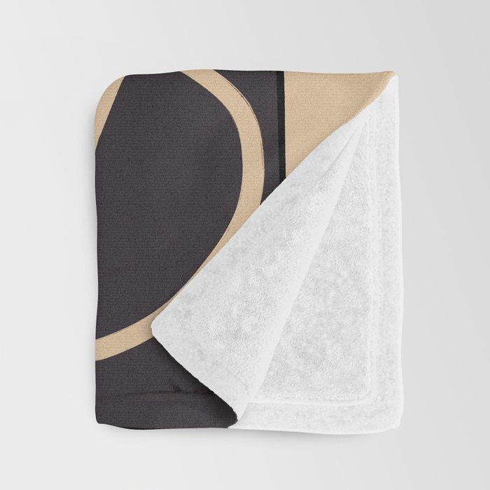Abstract Line Art Cat Throw Blanket Gallery Image 3