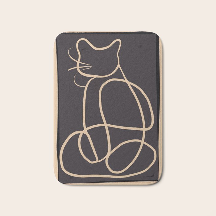 Abstract Line Art Cat Bath Mat Gallery Image 1