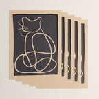 Abstract Line Art Cat Wrapping Paper Gallery Image 3