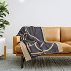 Abstract Line Art Cat Throw Blanket Gallery Image 1