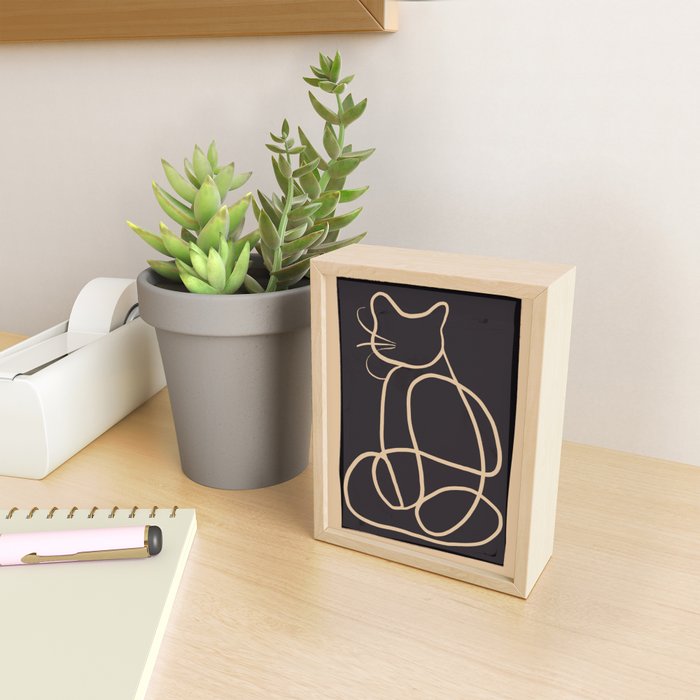 Abstract Line Art Cat Mini Art Print Gallery Image 2